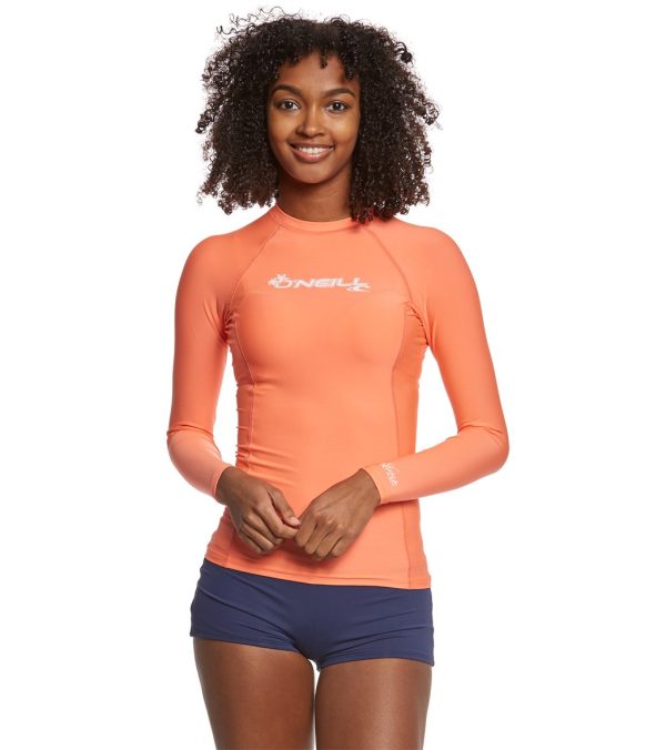 O Neill Women s Basic Skins Long Sleeve Crew Rashguard Fashion